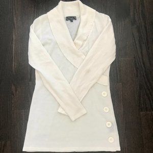 White Full Sleeves Light Sweater